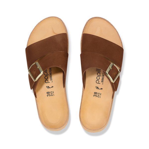 Almina Dark Tea Nubuck Leather - Image 3