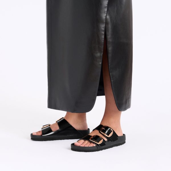 Arizona Big Buckle Exquisite High Shine Black Natural Leather Patent - Image 4