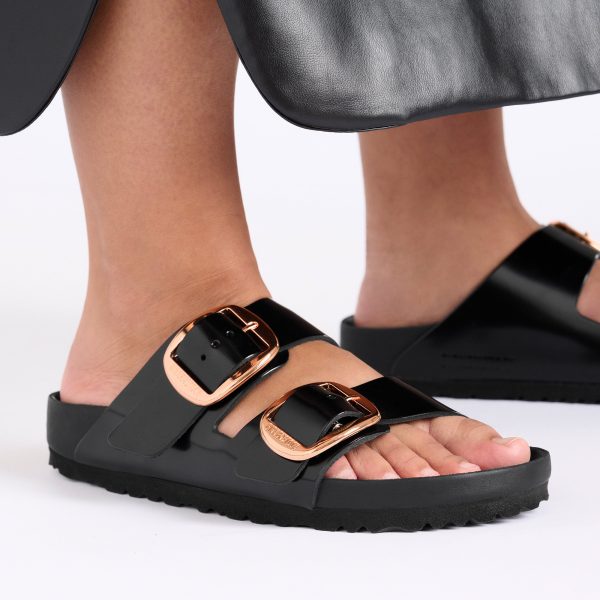 Arizona Big Buckle Exquisite High Shine Black Natural Leather Patent - Image 5