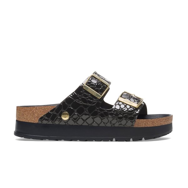 Arizona Flex Platform Shiny Croc Black Embossed Patent Leather - Image 2