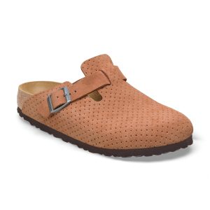 Boston Burnt Orange Embossed Suede Leather