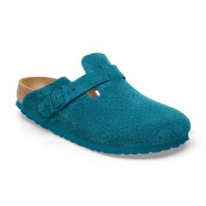 Boston Deep Turquoise Embossed Suede Leather