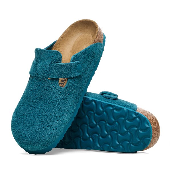 Boston Deep Turquoise Embossed Suede Leather - Image 4