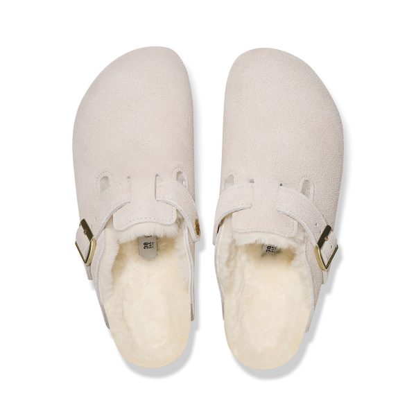 Boston Shearling Antique White Suede Leather/Shearling - Image 3