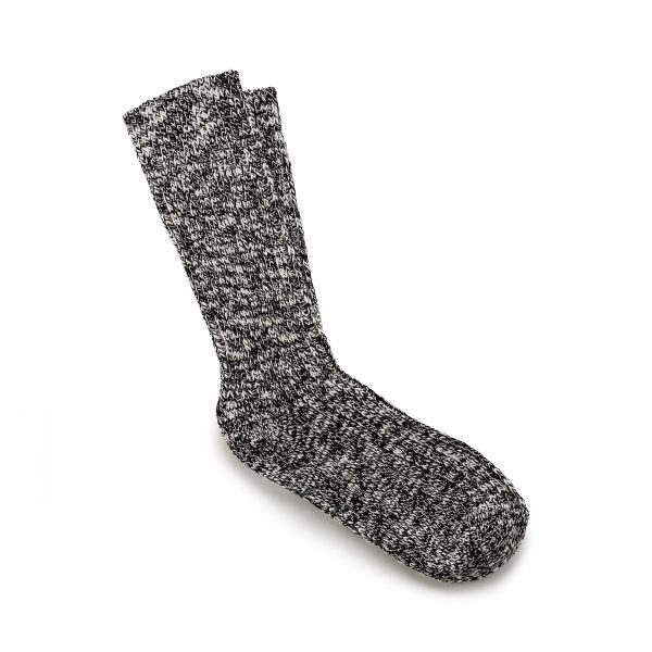 Cotton Slub Socks Black Grey - Image 2