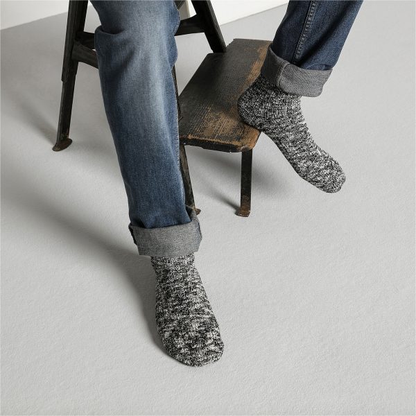 Cotton Slub Socks Black Grey - Image 5