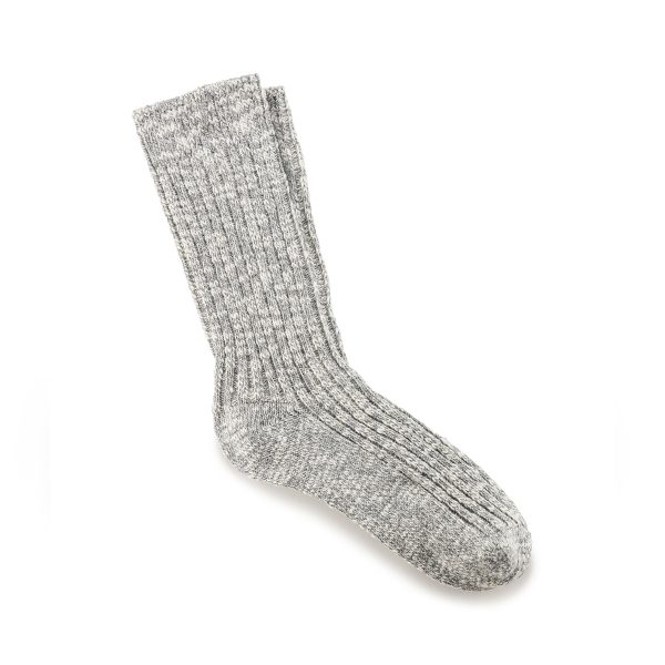 Cotton Slub Socks Grey White - Image 2