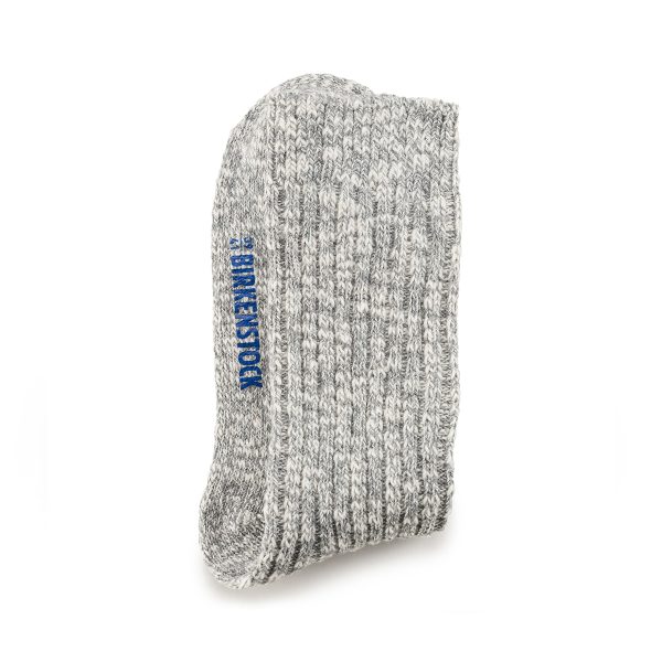 Cotton Slub Socks Grey White - Image 3