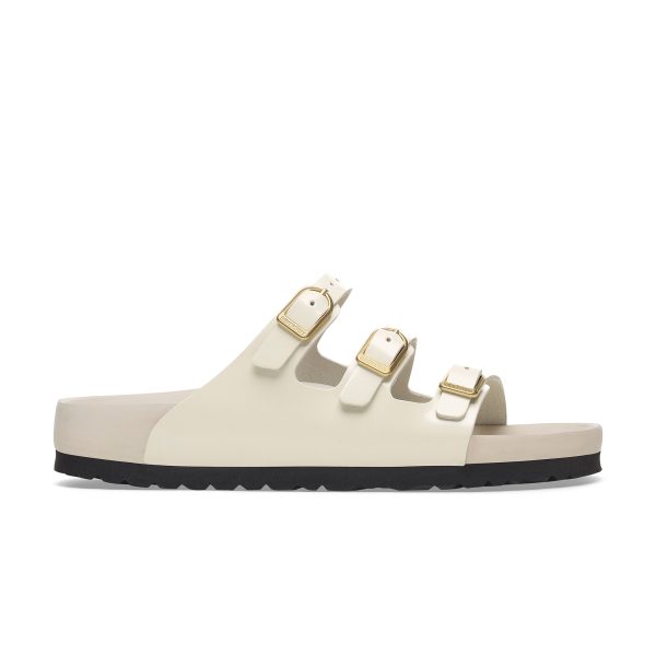 Florida D-Buckle Exquisite High Shine Ecru Natural Leather Patent - Image 2