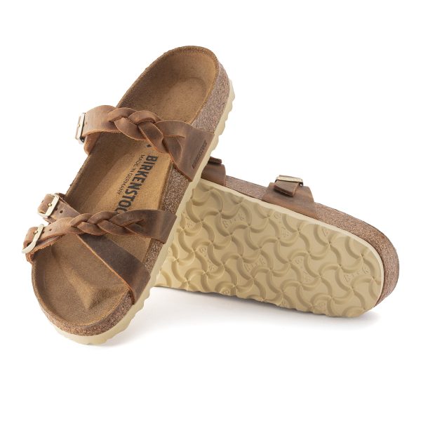 Franca Braided Cognac Oiled Leather - Image 4