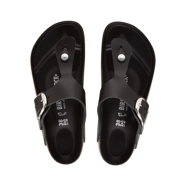 Gizeh Big Buckle Black Smooth Leather - Image 3