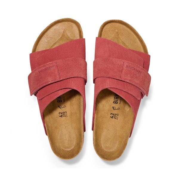 Kyoto Corduroy Sienna Red Embossed Suede Leather - Image 3