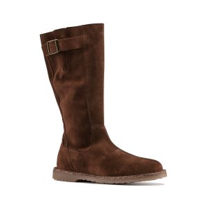 Melrose High Espresso Suede Leather