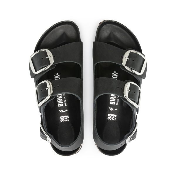 Milano Big Buckle Black Oiled Leather - Image 3