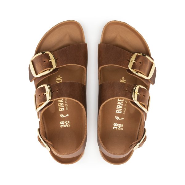 Milano Big Buckle Cognac Oiled Leather - Image 3