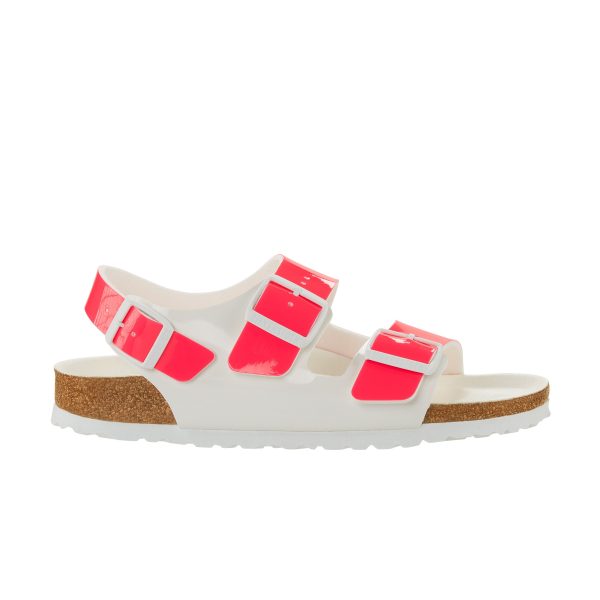 Milano Vegan Neon Pink/White Birko-Flor Patent - Image 2