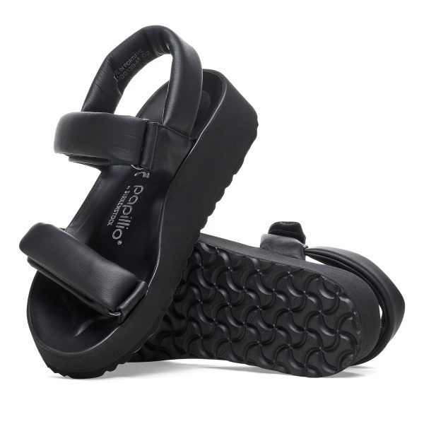 Theda Exquisite Platform Wedge Black Smooth Leather - Image 4