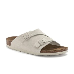 Zurich Antique White Suede Leather